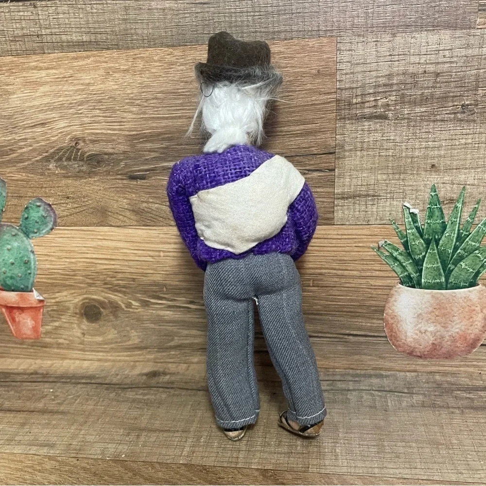 Handcrafted Traditional Bolivian Artesania Grandpa Woolen Doll 7.5”